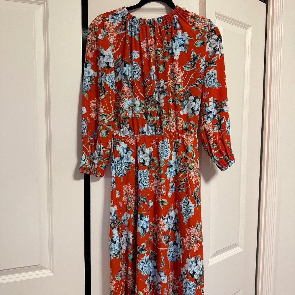 Red floral dress